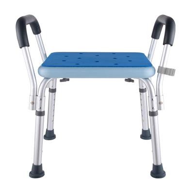 China Aluminum/HDPE/Rubber Seat Cushion Medical Blue Waterproof Bath Chair Shower Benches For Adults for sale