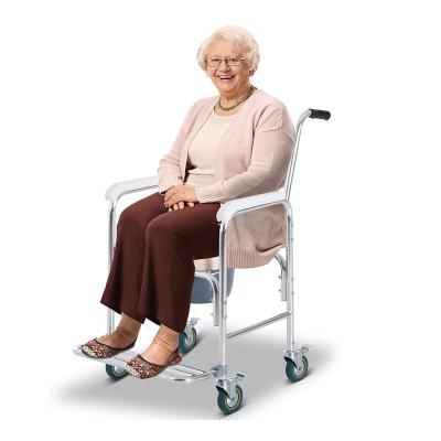 China Aluminum/HD-PE Mobile Bathroom Shower Chair Bedside Helper Potty Toilet Wheelchair With Chest Of Drawers for sale