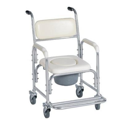 China Aluminum/HD-PE Factory Customized Products Bathroom Safety Commode Aluminum Wheelchair Toilet Chair For Bathing The Elderly for sale