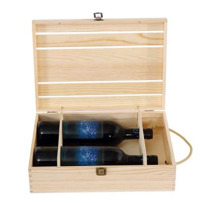 China 1 Bottle Wine Box Handmade Packaging Wooden Wine Glass Storage Boxes Wine Box for sale