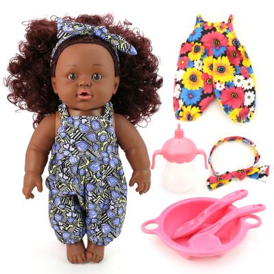 China Mini Real Life Soft Black Baby Dolls Toys For Kids Girls, Soft Black Baby Dolls African American, Female Custom Realistic Doll Sets for sale