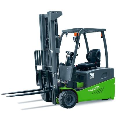 China Hotels 3 wheels electric forklifts with double front drive with loading capacity 1600-2000kg with lift height 6000mm for sale