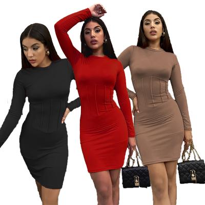 China Anti-static 2021 designer drop bodycon dresses club vestidos dama rojo birthday dresses women for sale