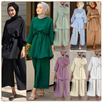 China Tender Products 2021 New Arrivals Long Dress Suit Solid Color Muslim Dress For Women S for sale