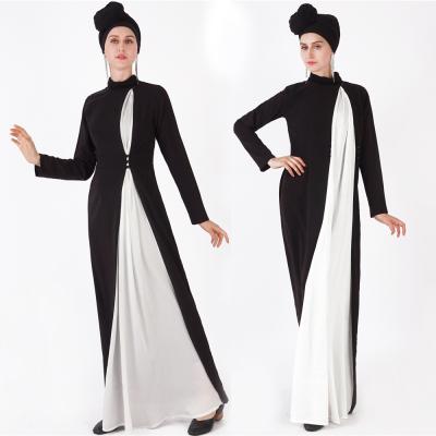 China Custom Color Matching Fashion Islamic Clothing Muslim Women's Long Sleeve Atmospheric Robe S for sale