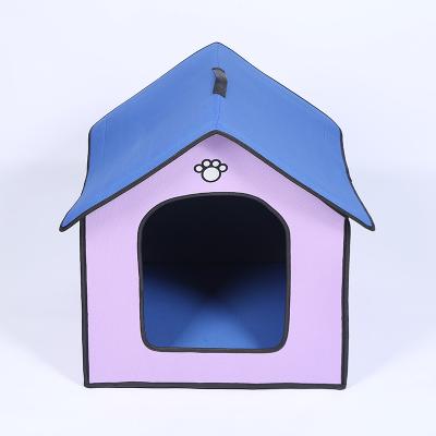 China Blue Outdoor Indoor Waterproof Cheap Viable Small Medium Pet Kennel All Weather Puppy Shelter for sale