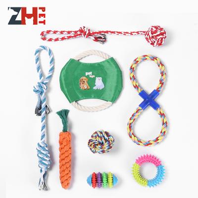 China Sustainable Manufacturer Wholesale Pet Chew Set Purple Cotton Dog Rope Toy for sale