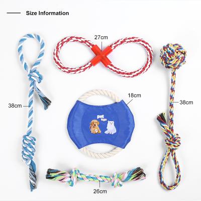 China Sustainable High Quality Pet Chew Set Braided Double Knot Cotton Dog Rope Toy for sale