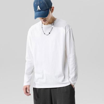 China Wholesale xxxxxxl Wholesale Oversized White Color Plus Size 100% Cotton Drop Shoulder Anti-pilling Anti-pilling Men's Long Sleeve T-shirt for sale