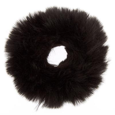 China Beautiful New Style Black Plush Hair Ties Faux Fur Hair Scrunchies For Women Girls Daily Hair Accessories for sale