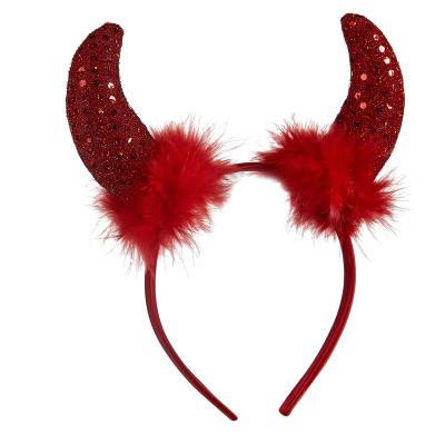 China Hair Accessories Fashion Kids Adults Kids Halloween Headband Red Devil Horns Horns Headband The Latest For Halloween Party for sale