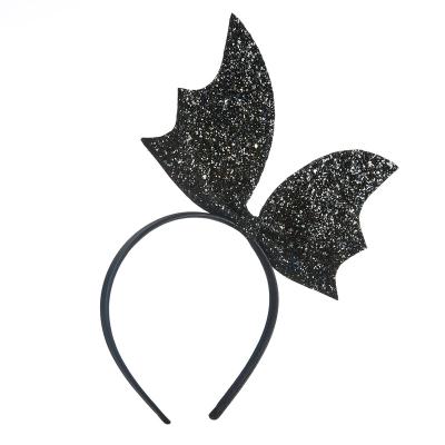 China Hot Selling Lovely Halloween Hair Band Sequins Bat Wings Headband Black Halloween Party Hair Accessories for sale