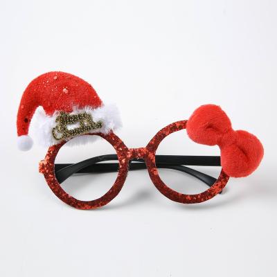 China Fashionable Glasses Frame Eyeframes Ornaments Popular Stylish Adults Kids Christmas Red Frame For Christmas Party for sale