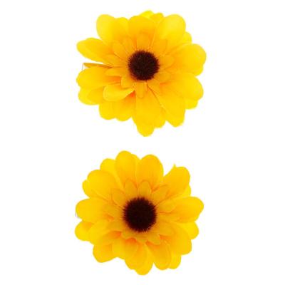 China Boutique style lovely girls hair accessories small sunflower sunflower hair clip yellow flower hairpin for diary for sale