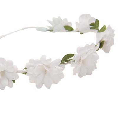 China Camellia Flowers Headband Flower Sale Bridal White Tiara Hair Accessories Floral Wedding Hair Accessories Headband Best For Weeding for sale