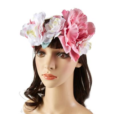 China Good Quality Soft Soft Hair Bands Mix Color Artificial Rose Famous Hair Accessories Wedding Party Headband Fluffy Hair Band for sale