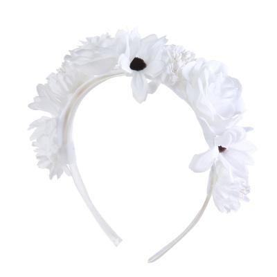 China 2021 New Style Women Girls Hair Band Flower Sweet Pure White Pink Headband For Party Hair Accessories for sale