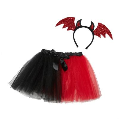 China Good Quality Lovely Girls Set For Party TUTU Skirt Set Babies Skirt Costume Accessories (Bat Headband) for sale