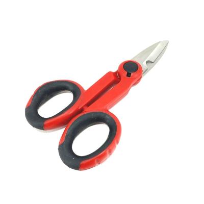 China Anti-impact Handles Designed Kwang Hsieh Electric Fiber Cable Cutter Straight Shears for sale