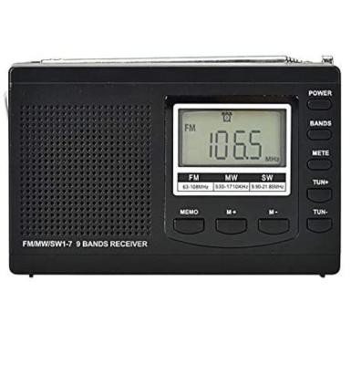 China Mini FM Radio FM/MW/SW Digital Alarm Clock FM Radio Receiver PORTABLE Portable Handheld Receiver Clock for sale