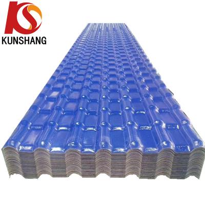 China Blue Anti-age Spanish synthetic resin pvc roof tile panel for sale