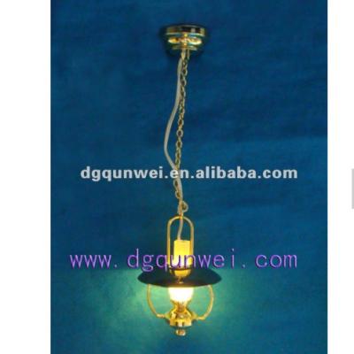 China Mini House Lighting Dollhouse 1/12 Antique LED Mini / Miniature Lights /Wire Lamp Mini Hanging Ceiling Lamp for sale