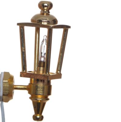 China Miniature Brass Traditional Europe Dollhouse Carriage Lamp Sconce Wall Light for sale