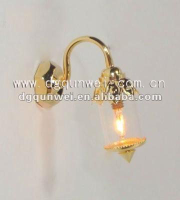 China Europe Dollhouse Miniature Light Brass Wall Lamp Princess Working 12V for sale