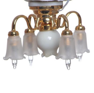 China Europe 1/12 Miniature Dollhouse Ceiling Lamp LED Light for sale