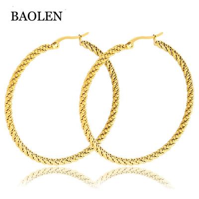 China Fashion Stainless Steel Big Ear Ring Titanium Stainless Steel Circle Earring Anti-allergic Circle Earrings Large for sale