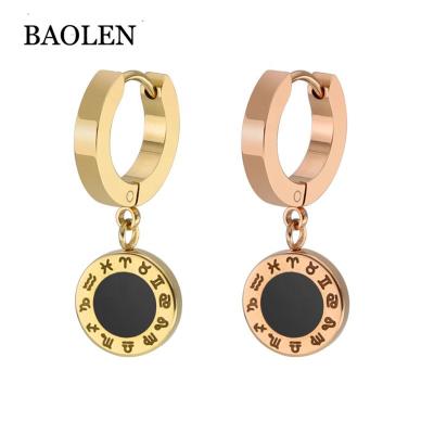 China Factory Direct Sale Stainless Steel Hoop Earring Plain Gold Dangle Round Classic Hoop Earrings For Women for sale