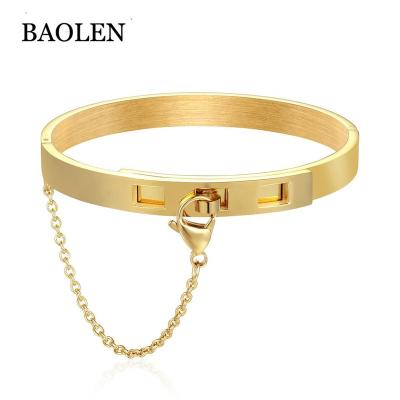 China CLASSIC Brand Stainless Steel Bangle And Bracelet 18K Gold Rose Plated Trendy Jewelry For Women Gifts for sale