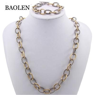 China Big hottest cute necklace bracelet bulk sale factory punk stainless steel jewelry set cubic zirconia jewelry set for sale