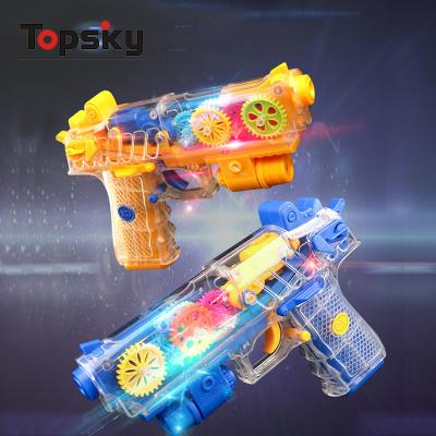 China 4 Speed ​​Gun Toy Gun Toy Fun Light Music Educational Toy Electric Optional Children Transparent Plastic Colorful Colors for sale