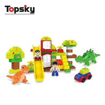 China DIY TOY Hot Sale Building Block Toys Children 85PCS PVC Box Included Plastic Block Toys for sale