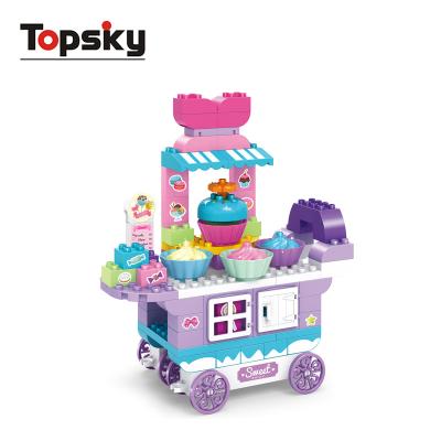 China DIY TOY Diy house girl building block smart creative for kids funny candy car table set diy block car for sale