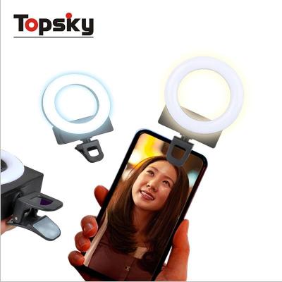 China Rotate 360 ​​Degree Portable Ring Light Selfie Led Ring Circle Clip On Fill Light USB Rechargeable Rotate 360 ​​Degree For Mobile Phone for sale