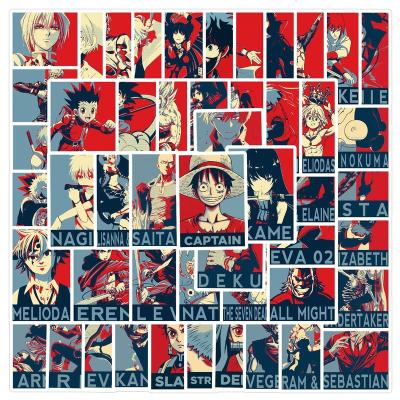 China 50Pcs Japanese Sticker Anime Poster Collection Decorative Stickers No Repeat For Boy Skateboard Luggage Laptop Diy Cartoon Stickers Anime for sale