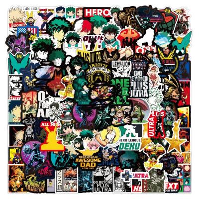 China Decorative Sticker 100Pcs My Cool Hero Academia Anime Sticker For Boy Guitar Fridge Bottle Phone Luggage Laptop Cartoon Stickers for sale