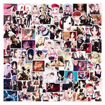 China 100Pcs Decorative Sticker Kaguya Sama Love Anime Sticker Printing Label For Girl Album Notebook Bottle Phone Decor Cartoon Stickers for sale