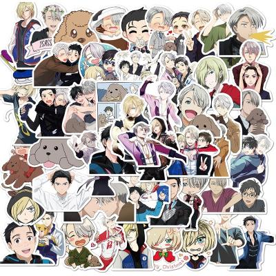 China 50Pcs Yuri On Ice Funny Anime Sticker Decorative Sticker For Diy Home Graffiti Guitar Notebook Table Fridge Cartoon Decorative Stickers for sale