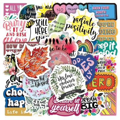 China 100Pcs Letter Cool Words Cartoon Sticker CIA Inspired Stickers for Student Girl Notebook Scrapbooking Luggage Laptop Stickers for sale