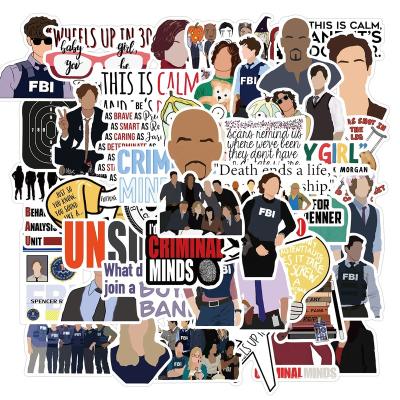 China Cartoon Sticker 50Pcs Criminal Minds Cool TV Show Movies Graffiti Sticker For Album Diary Luggage Laptop Vinyl Stickers Custom for sale