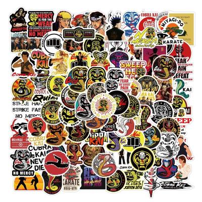 China Kai Fight Comedy Movies Sticker Decals Cartoon Sticker 100Pcs Cobra Film For Home Fridge Table Luggage Laptop Vinyl Label Stickers for sale