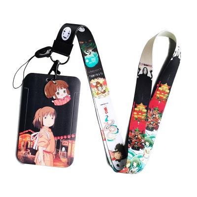 China Japan Style Miyazaki Anime Card Holder Lanyard For Promotion Business Cute Vivid Japanese Cartoon Card Covers Holders for sale