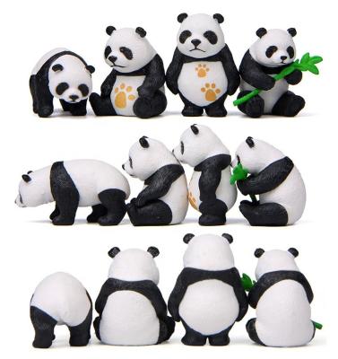 China PVC Cake Decoration Diy PVC Resin Promotion Cute Funny Cartoon Desktop Action Number 4Pcs Panda Animals Figure For Plant for sale