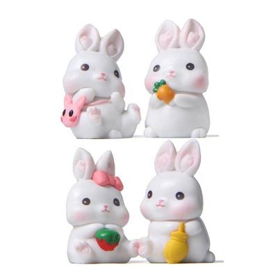 China Cute 4Pcs PVC Rabit Carrot Cartoon Figure For Girl Children Home Table Diy Desk Decorative Gift Toy Pvc Figure Animals for sale