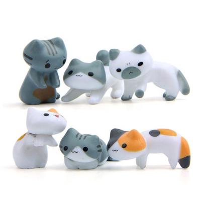 China Cute Children Toy Pvc Animal Figures 6Pcs PVC Table Car Store Promotion Gift Japan Cat Kitty Diy Decorative Figure For Home for sale