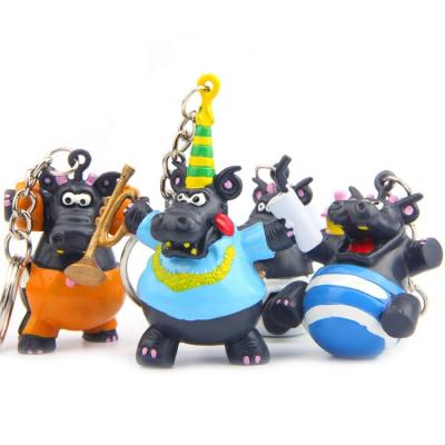 China Wholesale Plastic Funny Cute Animal Milk Scares Key Chain For Kids Gifts Backpack Phone Decoration Pendant Plastic Key Chain for sale