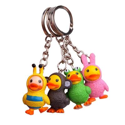 China Plastic Cute Colorful Dark Animal Key Chain For Student Schoolbag Backpack Wallet Phone Decorative PVC Pendant Key Chain for sale